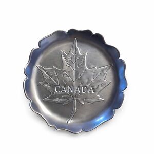 4 Millbrook Aluminum Coasters Maple Leaf Canada Jewelry Dish Ashtray